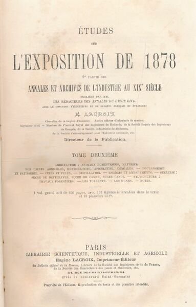 Etudes sur l'exposition de 1878. Annales et archives de l'industrie …