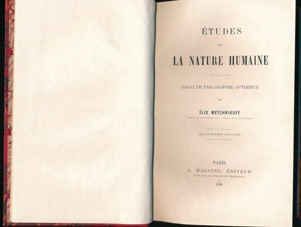Etudes sur la nature humaine. Essai de philosophie optimiste