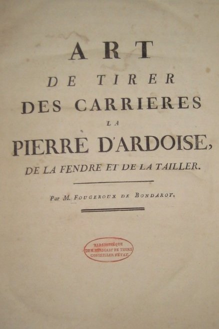 Art de tirer des carrières la pierre d'ardoise, de la …