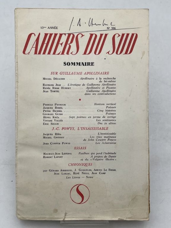 Cahiers du sud n°386