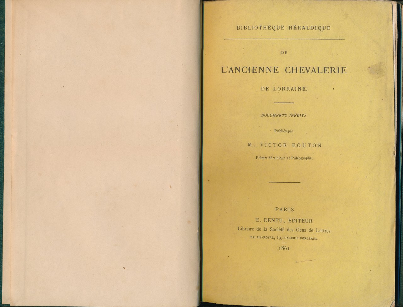 De l'ancienne chevalerie de Lorraine | Immagine principale
