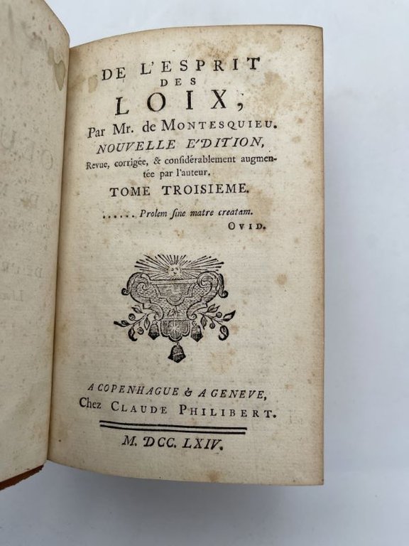 De l'Esprit des Loix