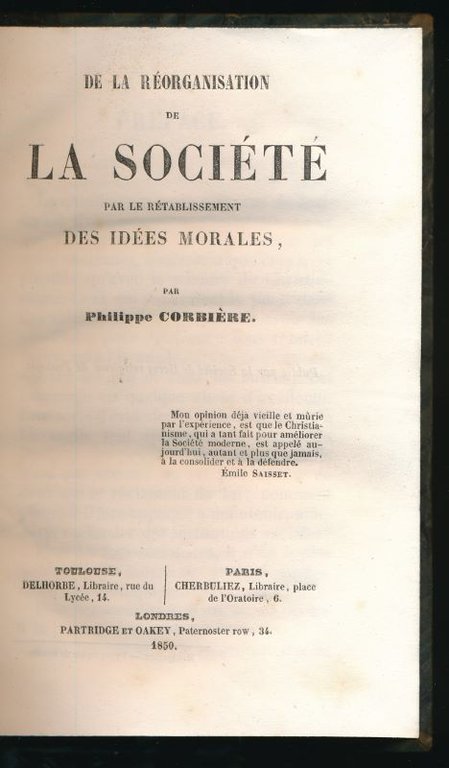 De la réorganisation de la société par le rétablissement des …