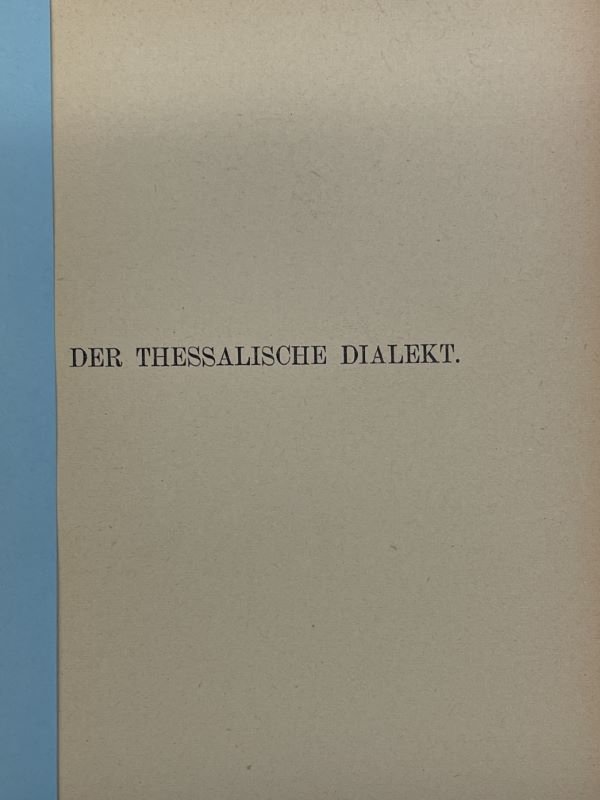 Der Thessalische Dialekt