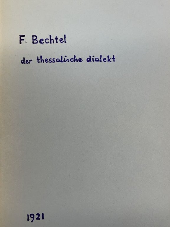 Der Thessalische Dialekt