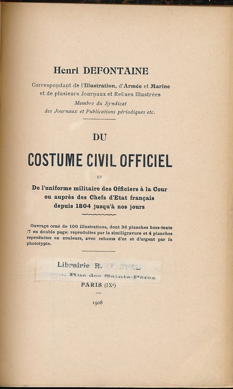 Du costume civil officiel et de l'uniforme militaire des officiers …