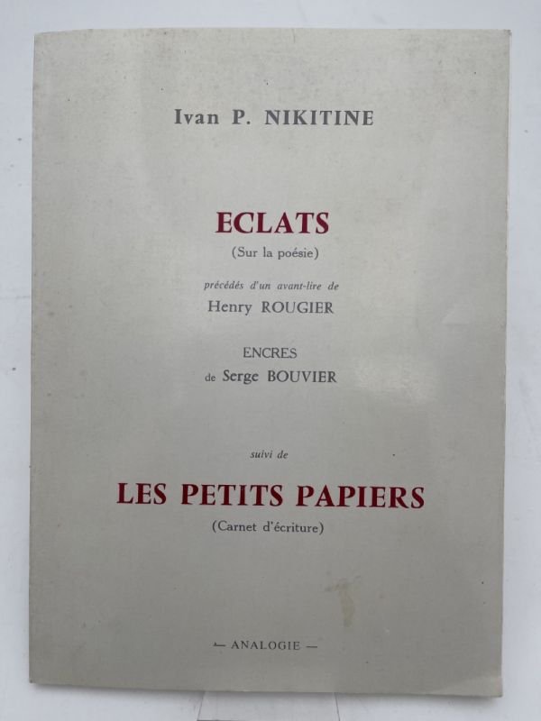 Eclats (Sur la poésie) suivi de Les petits papiers (Carnet …