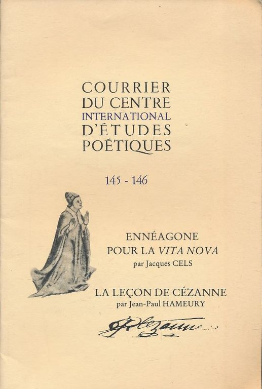 Ennéagone pour la Vita Nova par Jaques Cels. Courrier du centre international d'études poétiques