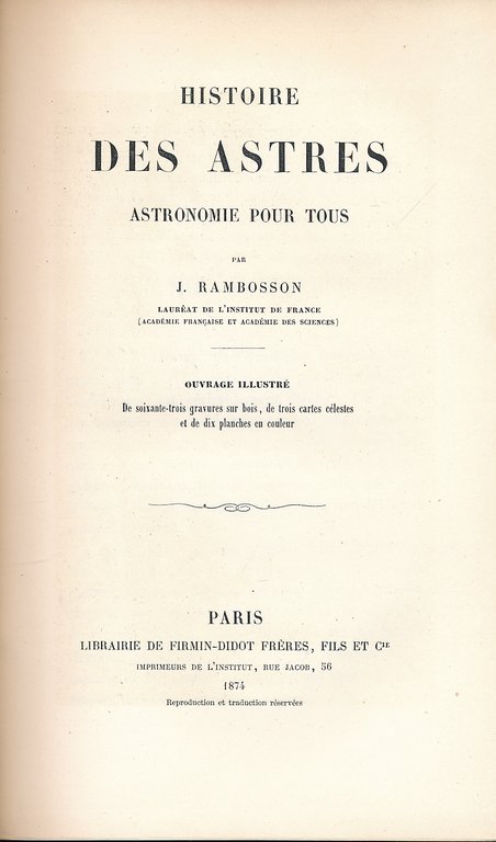 Histoire des astres. Astronomie pour tous