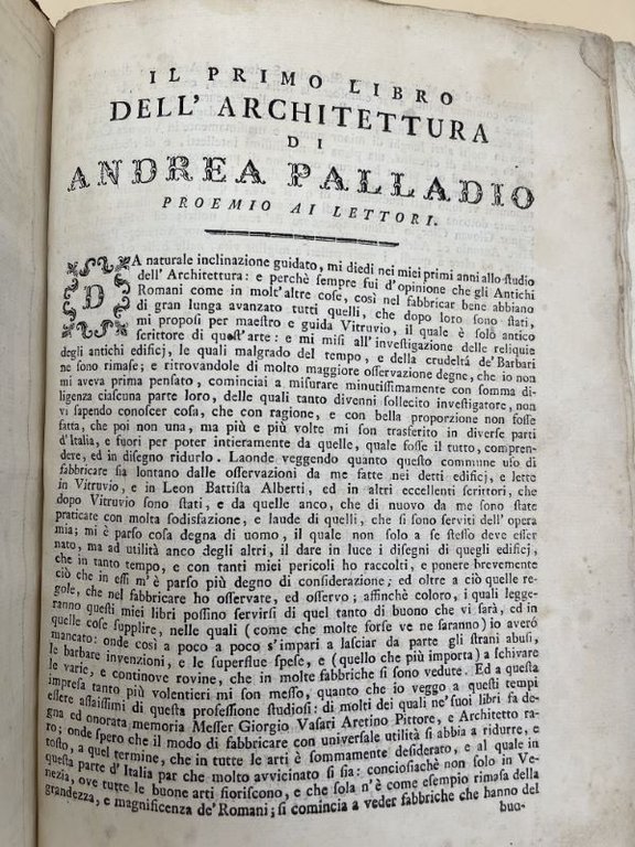 I quattro libri dell'architectura. Libro I seul