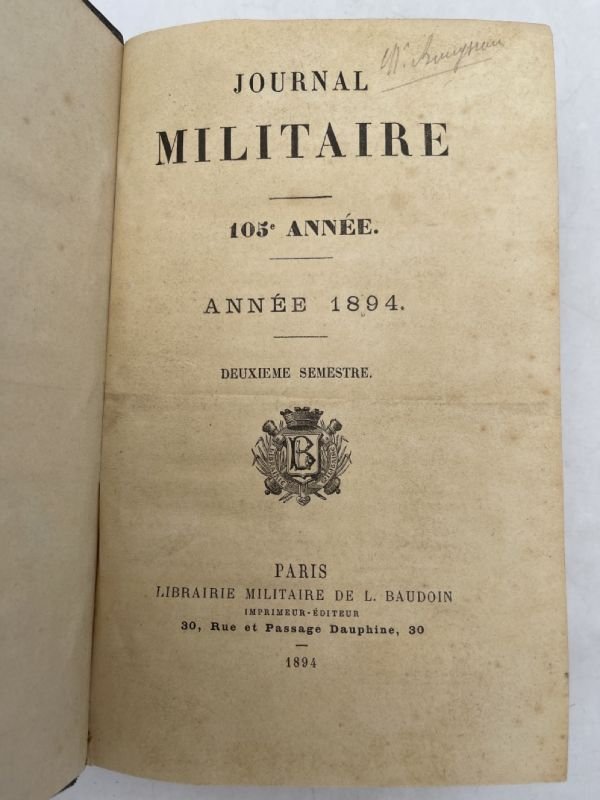Journal militaire .105e année. Deuxième semestre 1894