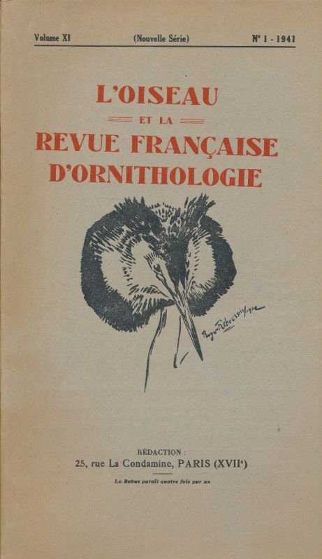 L'oiseau et la revue française d'ornithologie. Volume XI - 4 …