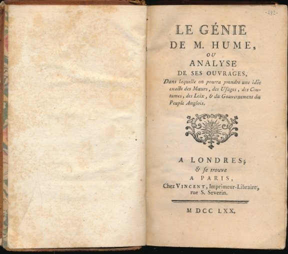 Le génie de M. Hume ou analyse de ses ouvrages …