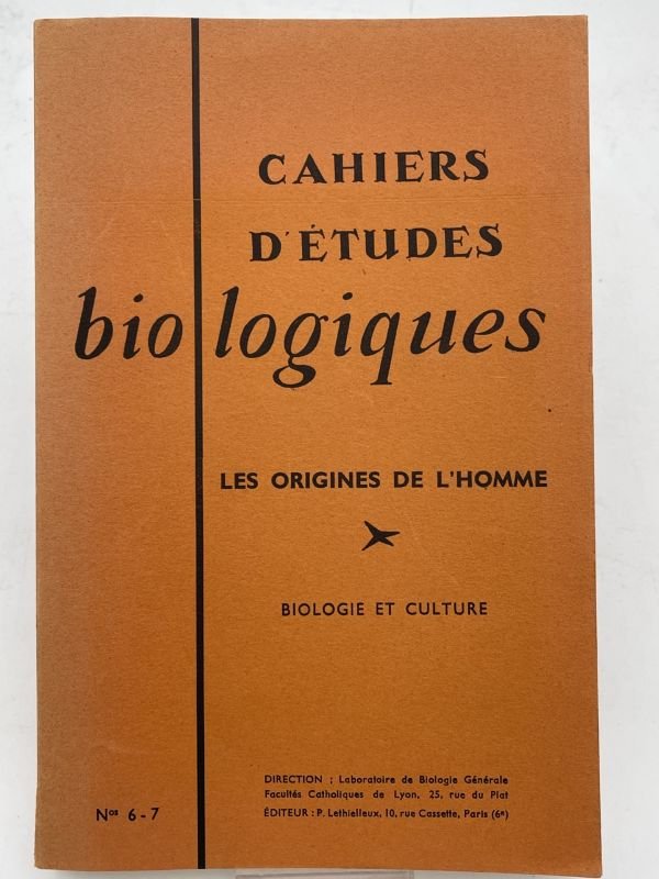 Les origines de l'Homme. Cahiers d'études biologiques | Immagine principale