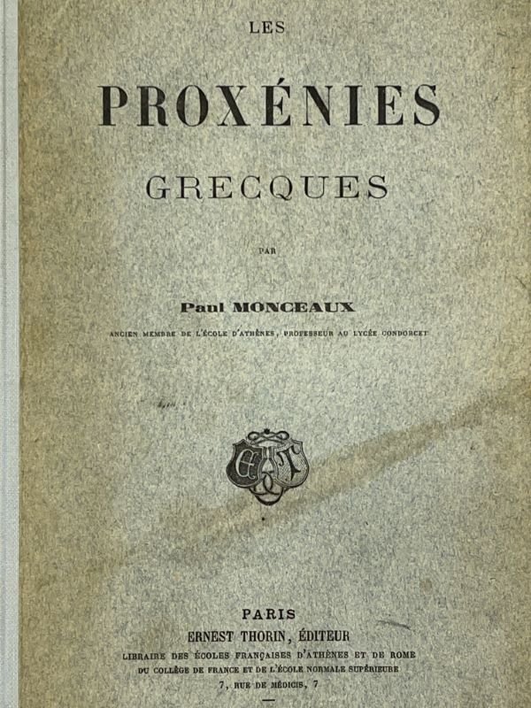 LES PROXENIES GRECQUES