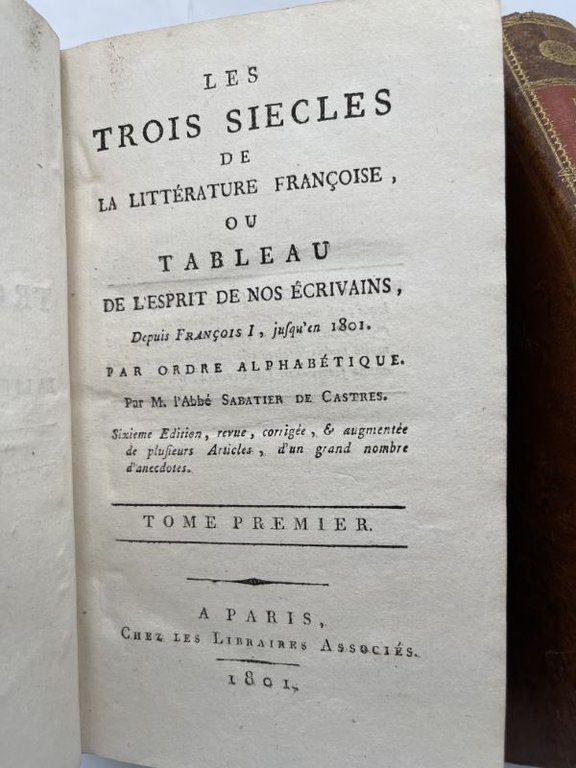 Les trois siècles de la littérature française ou tableau de …