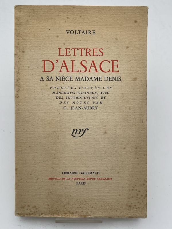 Lettres d'Alsace à sa nièce Madame Denis | Immagine principale