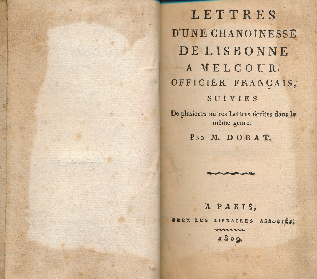 Lettres d'une chanoinesse de Lisbonne à Melcour, Officier français suivies … | Immagine principale