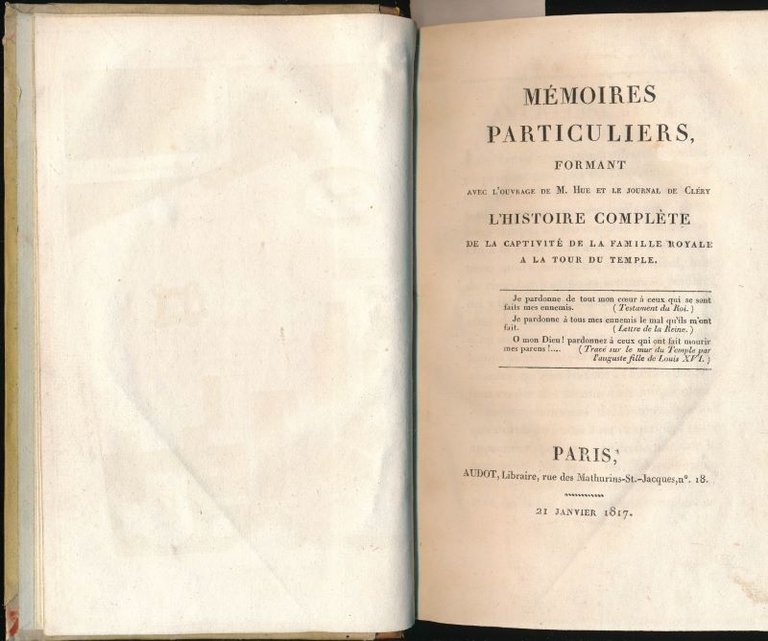 Mémoires particuliers formant avec l'ouvrage de M. Hue et le …