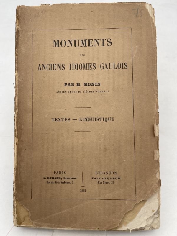 Monuments Des Anciens Idiomes Gaulois