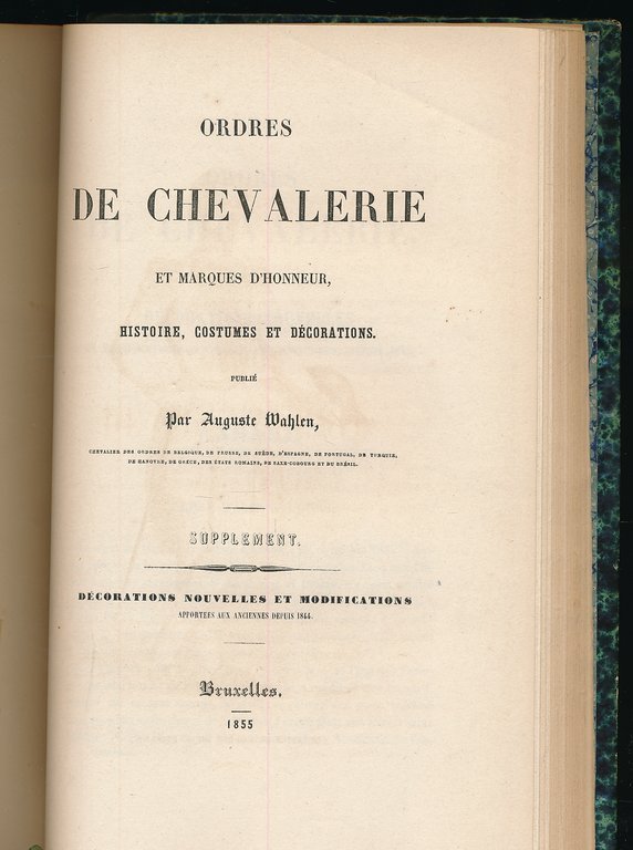Ordres de chevalerie et marques d'honneur