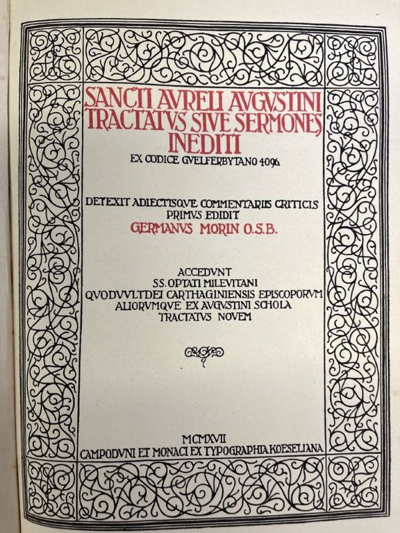 Sancti Aureli Augustini tractatus sive sermones inediti ex codice guelferbytano … | Immagine Gallery 2