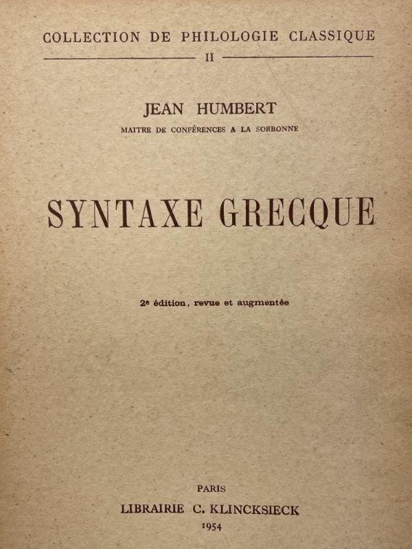 SYNTAXE GRECQUE
