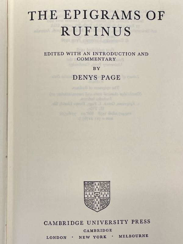 The epigrams of Rufinus