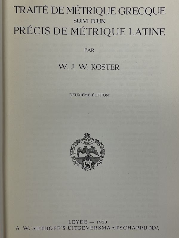 Traité de métrique grecque suivi d'un précis de métrique latine