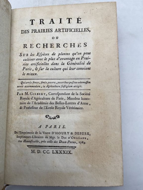 Traité des prairies artificielles