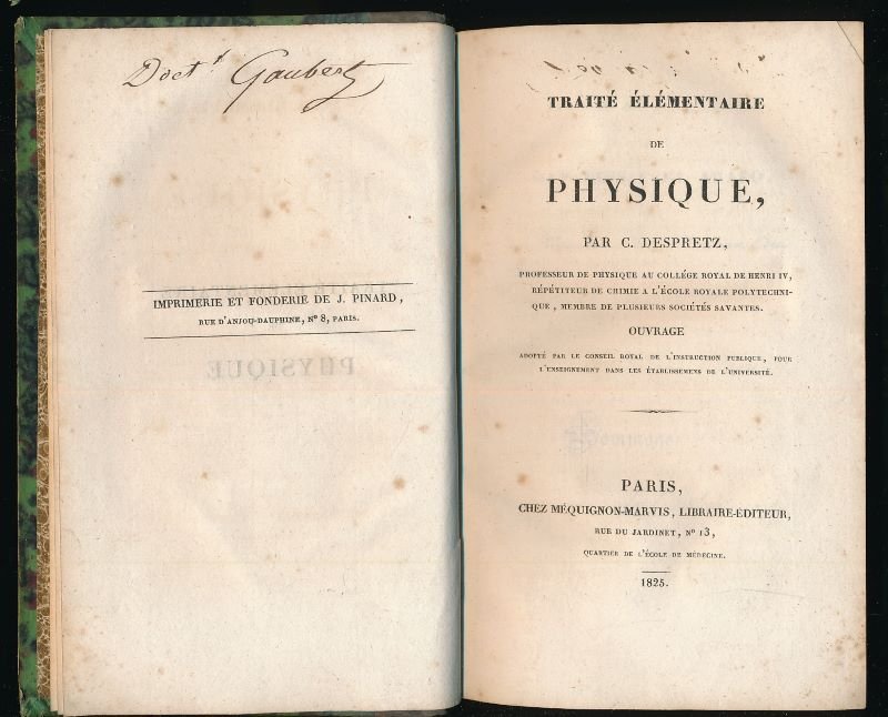 Traité élémentaire de physique