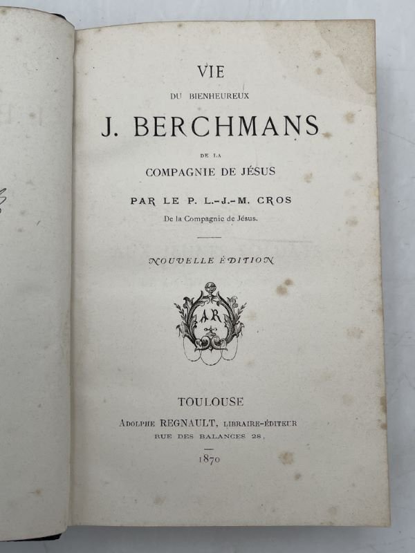 VIie du bienheureux Berchmans de la compagnie de Jésus