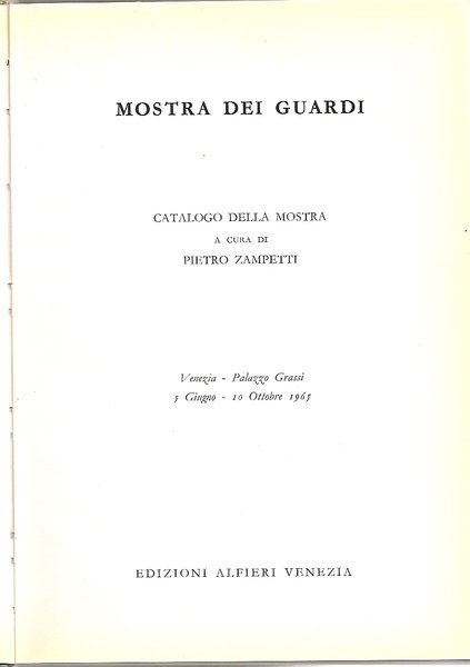 Mostra dei Guardi Catalogo della Mostra