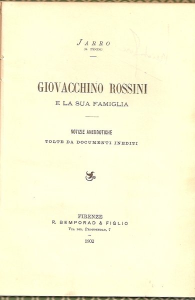 Giovacchino Rossini e la sua Famiglia