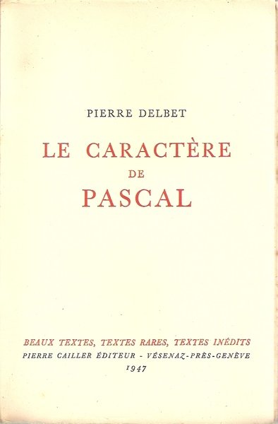 Le Caractere de Pascal