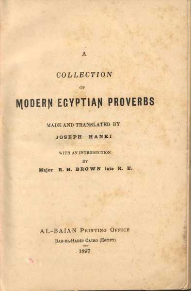 A Collection of Modern Egyptian Proverbs