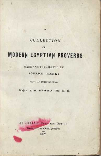 A Collection of Modern Egyptian Proverbs