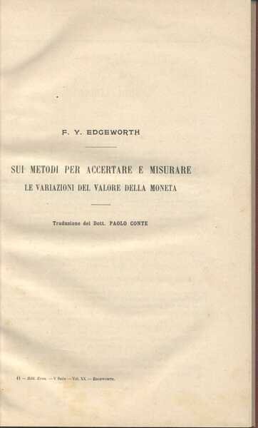 Sui Metodi per Accertare e MIsurare le Variazioni del Valore …