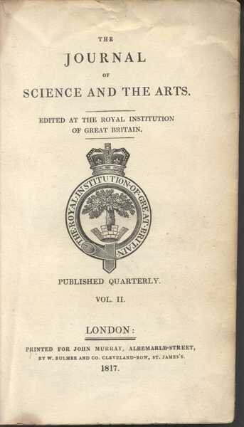 The Journal of Science and the Arts Vol. I-II-III