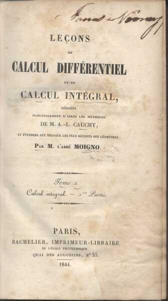 Leçons de Calcul Différentiel et de Calcul Intégral Tome 1-2