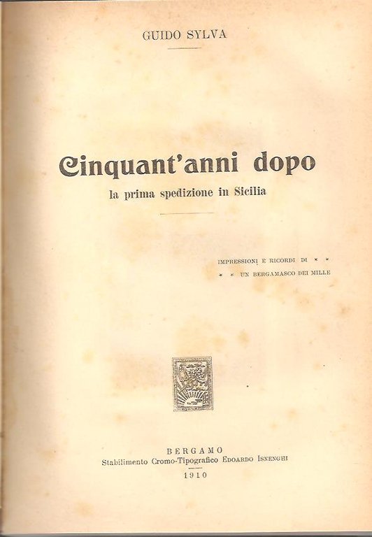 Diario di un Garibaldino della Spedizione Medici in Sicilia 1860 …