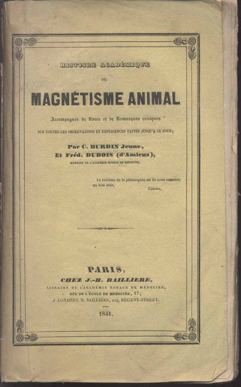 Histoire Académique du Magnétisme Animal