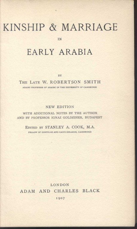 Kinship & Marriage in Early Arabia