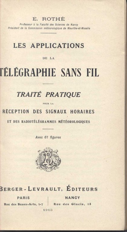 Les Applications de la Télégraphie Sans Fil