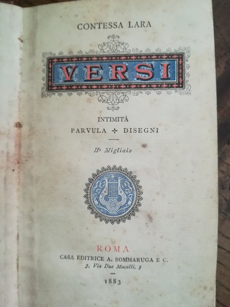 Versi. Intimità, Parvula. Disegni. Roma, Sommaruga, 1883.