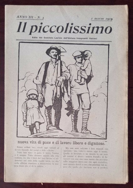 Il piccolissimo. Edito dal Comitato Laziale dell’Unione Insegnanti Italiani. Anno …