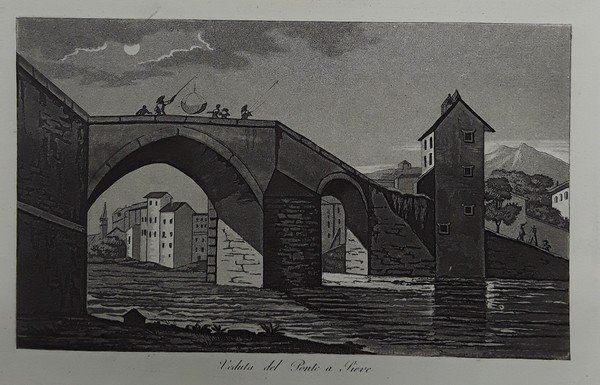 Veduta del Ponte a Sieve. Acquatinta. GANDINI, 1831.