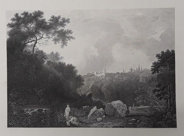Tivoli (Roma). Incisione in acciaio. WILSON - REUX, 1845.