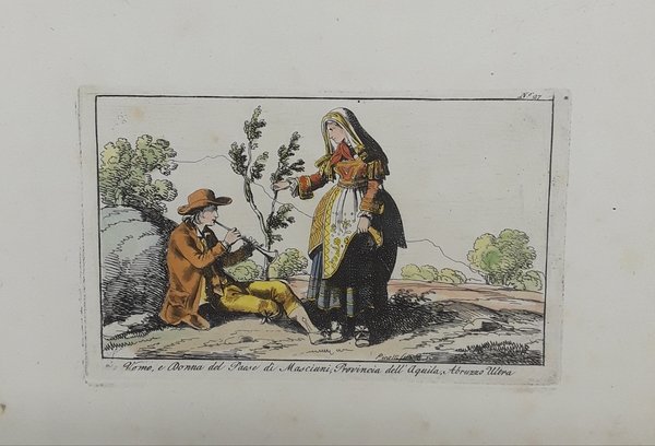 Uomo, e donna del Paese di Masciuni, Provincia dell’Aquila, Abruzzo …