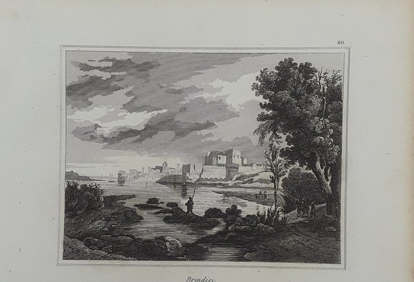 Brindisi. Incisione in acciaio. AUDOT, 1835.